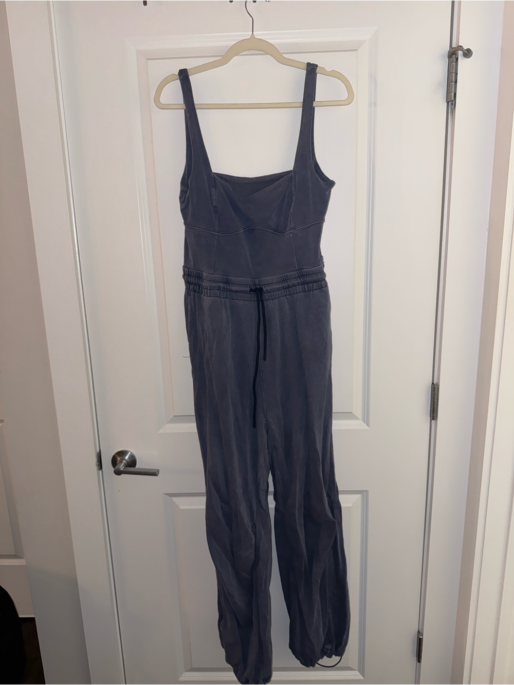 Free People Slate Gray Strappy Jumpsuit